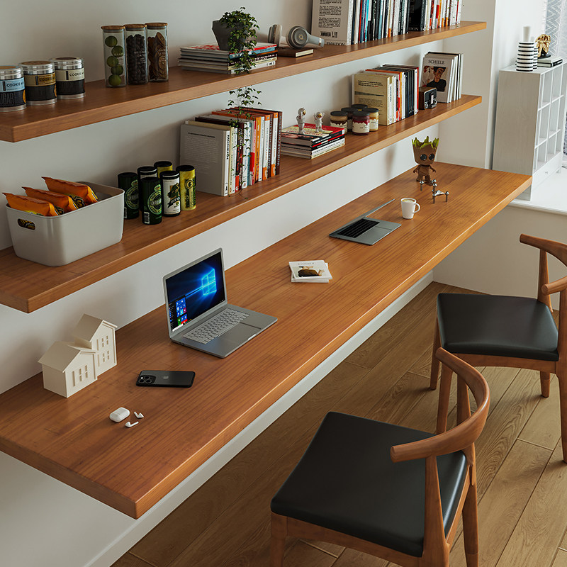 Bookshelf - Noordse massief houten bureau met boekenplank