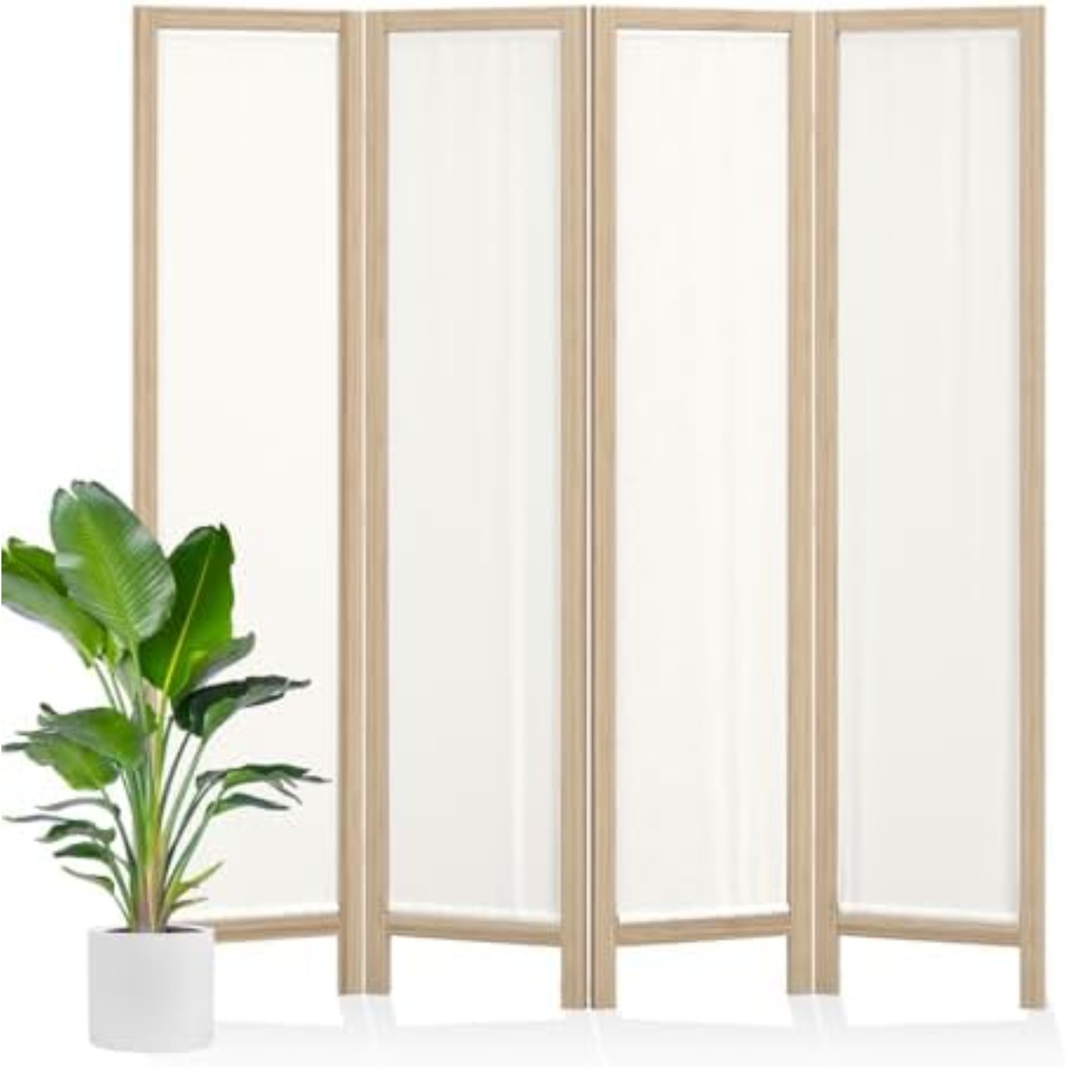 Partition Screen Divider - Linnen kamerverdeler privacy scherm, opvouwbaar houten