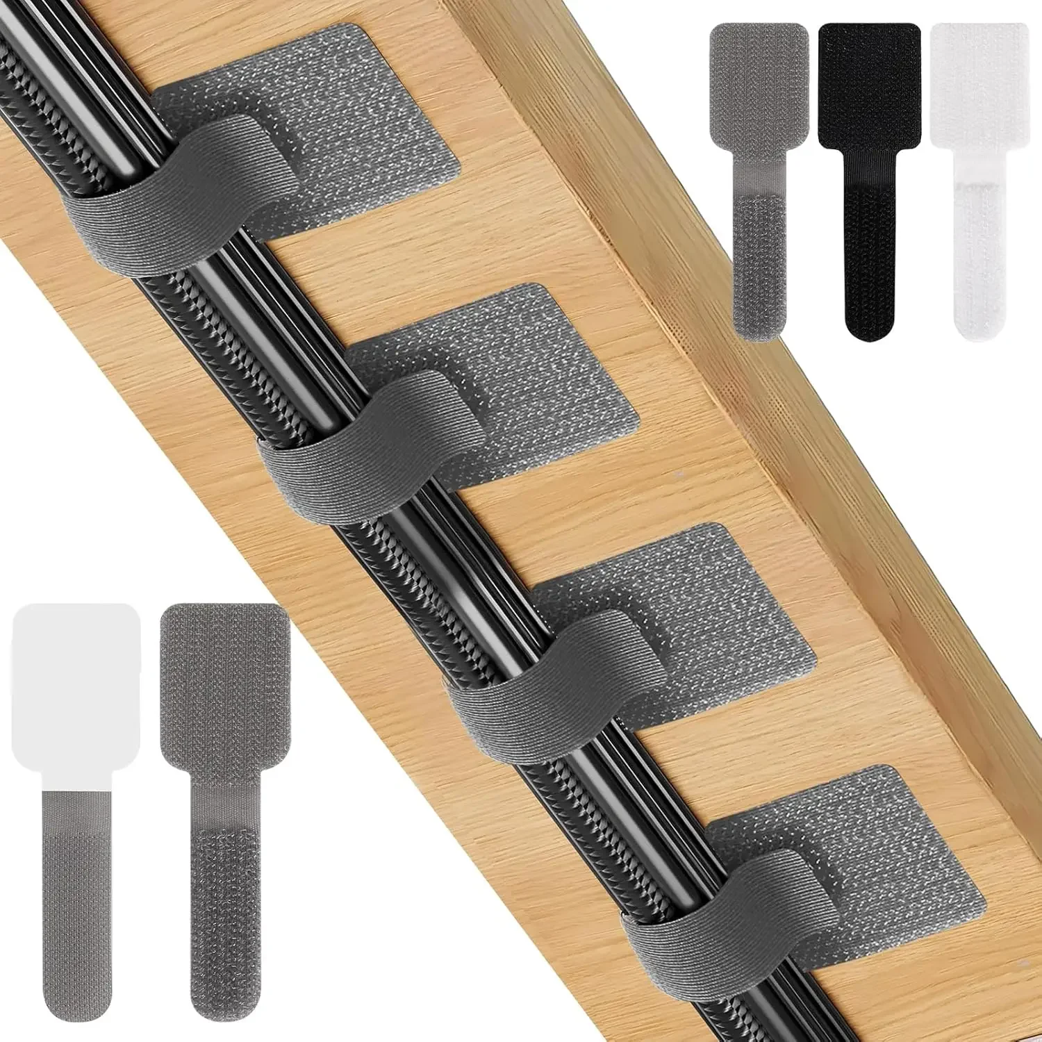 Desk Organizer - Nieuwe herbruikbare kabelbinders, klittenbandbinders, zelfklevende kabelhouders