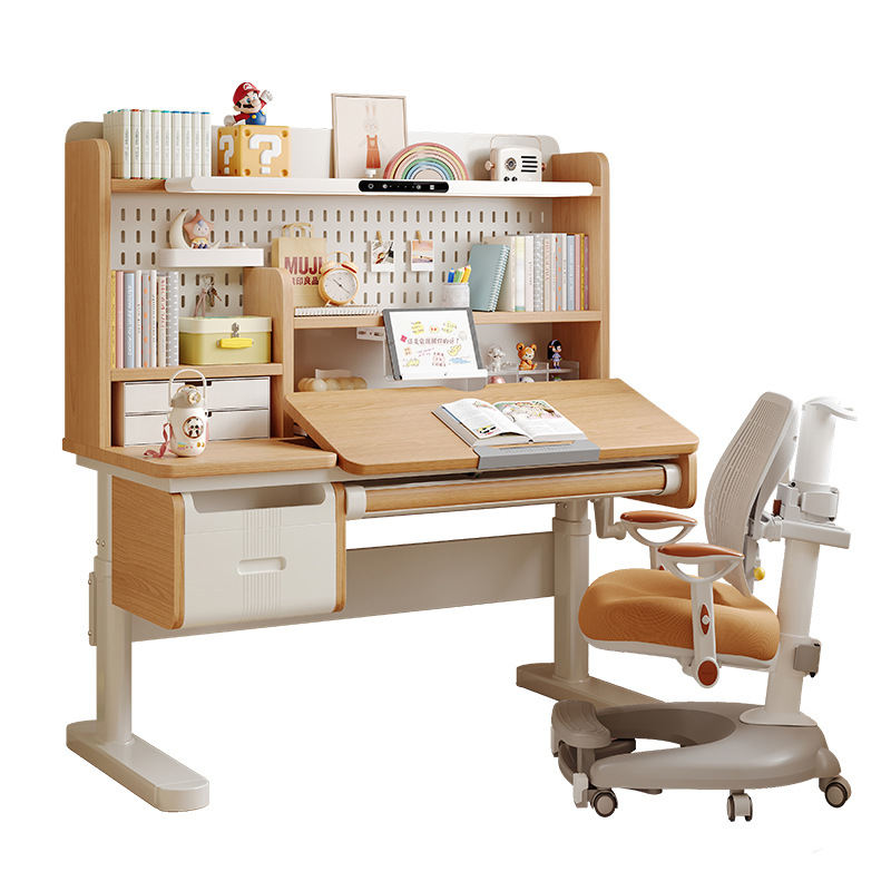 Desk Lamp - Stevige houten bureau, verstelbare studentenbureau met