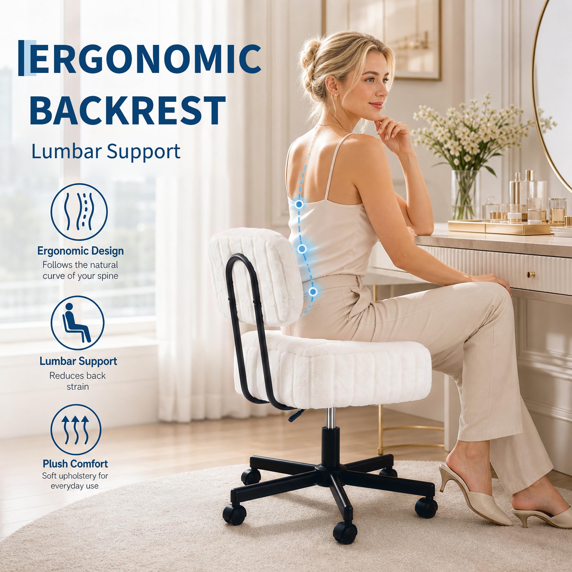 Make-upstoel met opbergruimte, - Office Stool recensie en prijs