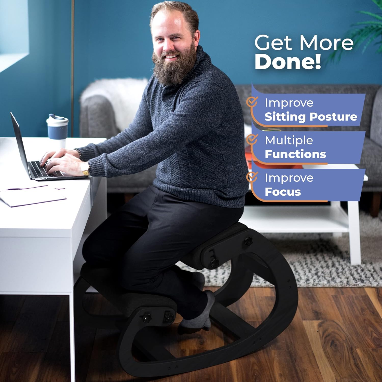 Ergonomische houten knielstoel - Office Chair recensie en prijs