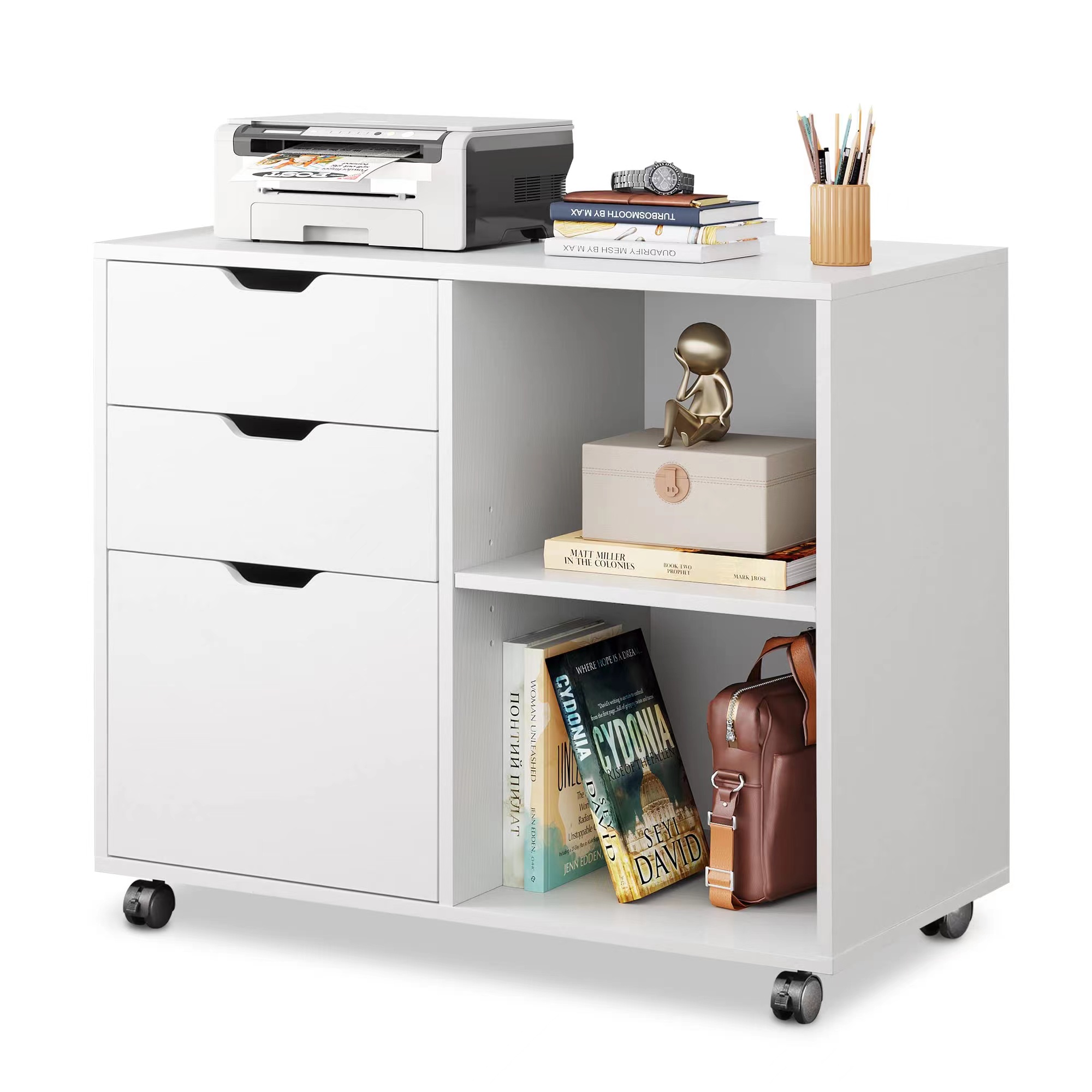 Houten archiefkast met 3 laden - Printer Stand recensie en prijs